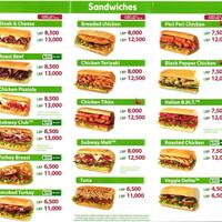 subway menü